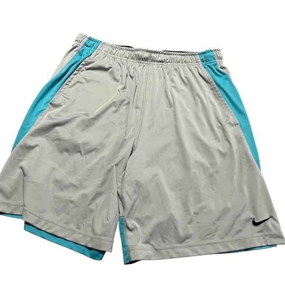 Nike Fly 9” Dri-Fit Men's Athletic Shorts Gray Teal Size XXL Basketball workout - Picture 1 of 7